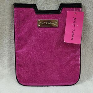 Betsey Johnson Fuchsia Glitter Bag Ereader Sleeve - New